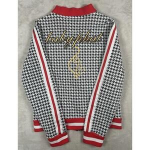 Vintage Baby Phat Track Bomber Jacket Y2K Houndstooth Large Womens L Streetwear